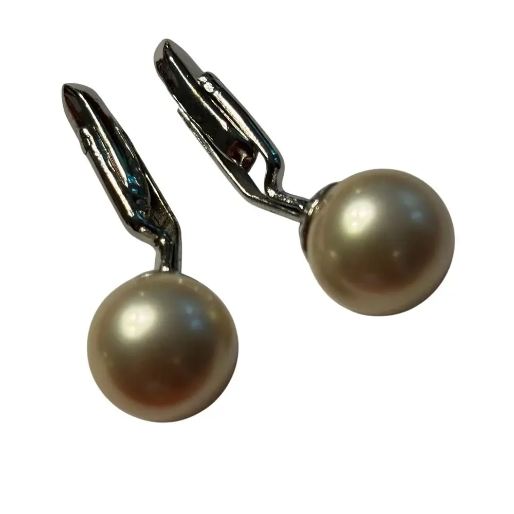 Classic large pearl Cufflinks vintage creamy white rounds elegant men’s jewelry